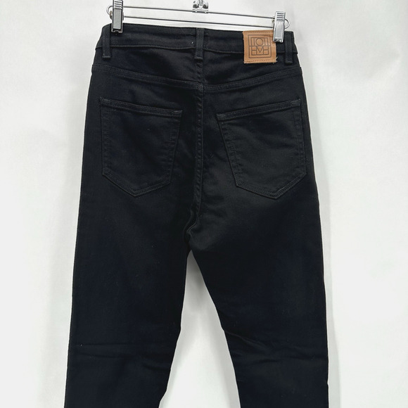 Toteme Classic Black Denim High Rise Slim Straight Jeans Size 28 Modern Preppy - Picture 7 of 12